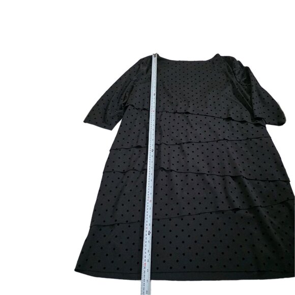 Tahari Arthur S. Levine Dress Womens 18W Black Polka Dots Layered Tiered Mature - Picture 8 of 16